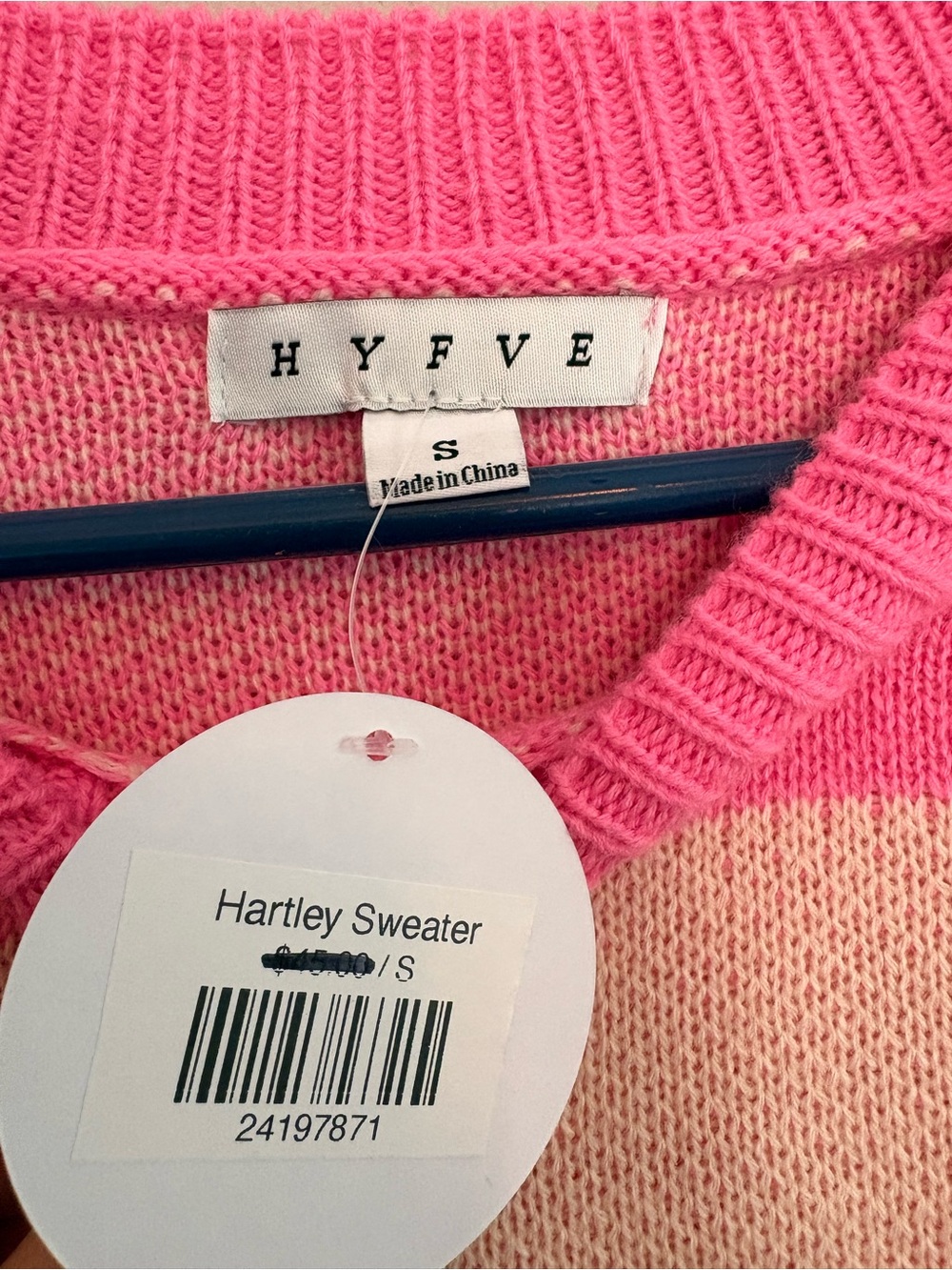 HYFVE Pink and Cream Sweater - Picture 3 of 6